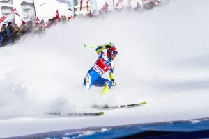 Skier competing in race. Example of the type of athlete PHG has worked with.