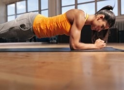 Woman doing a plank for core strength